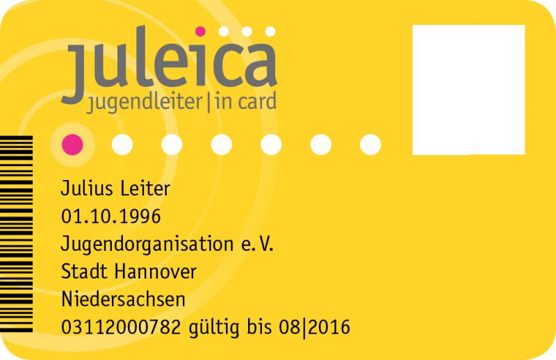 Juleica Card - beispielhafte Abbildung